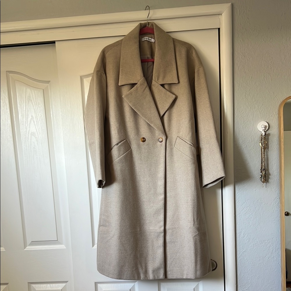 JustFab Tan Trench Coat Classic Style